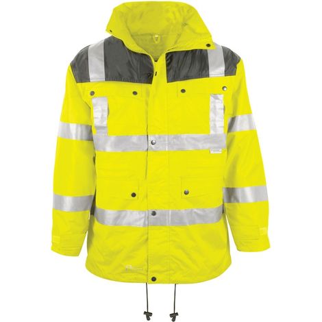 Asatex Prevent Warnschutzparka heraustrennbares Steppfutter 3150 Gr. 3XL neongelb/grau (1/4)