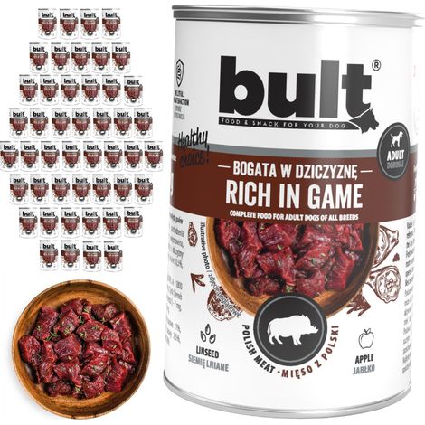 Alimento húmedo para perros BULT sabor venado, lata de 48 x 400 g (1/2)