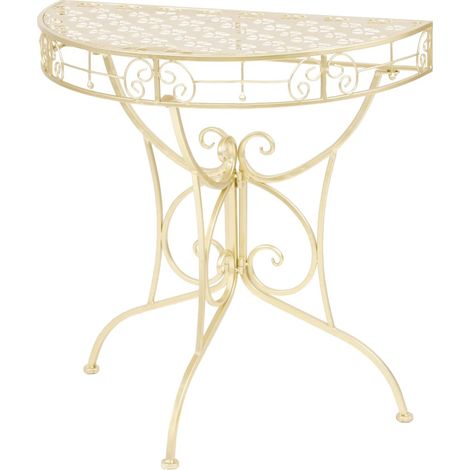 Table d'appoint plateau demi-rond 72 x 36 x 74 cm en métal doré DEC032548 (1/5)