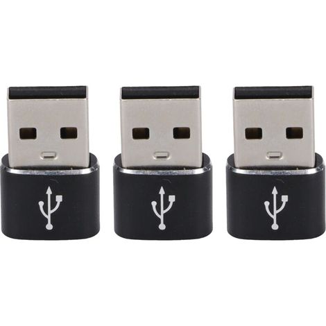 3 Adaptateurs USB Mâle vers USB-C Femelle en Métal - Compatible PC Portable et Téléphone (Blanc) (1/4)