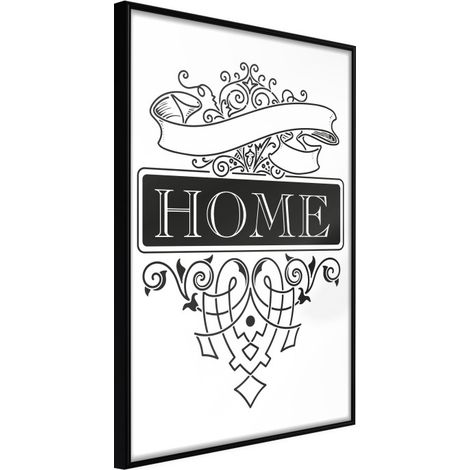 Affiche Murale Encadrée "Home III" 30 x 42 cm Noir