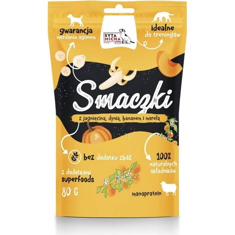 SYTA MICHA Snack per cani con agnello, zucca, banana e albicocca 80 g