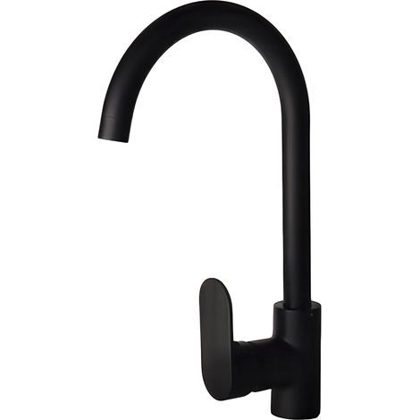 Robinet de cuisine noir - Mitigeur d'évier en acier inoxydable. robinet de cuisine moderne monotrou pivotant à 360°. mitigeurs noirs pour évier. robinets noirs (1/3)