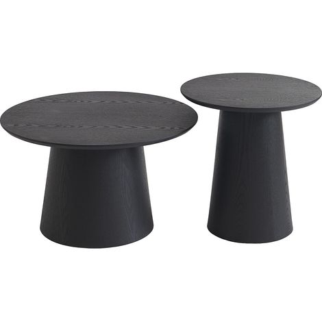 Tables basses gigognes placage chêne - Noir - PIARI