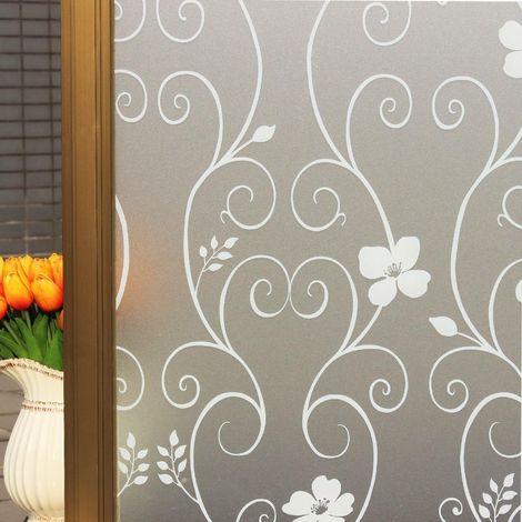 Pellicola per finestre per la privacy - Adesivo decorativo per finestre - Senza colla - Pellicola ad adsorbimento elettrostatico - Protezione UV - 60 cm x 300 cm - DP014W (1/5)