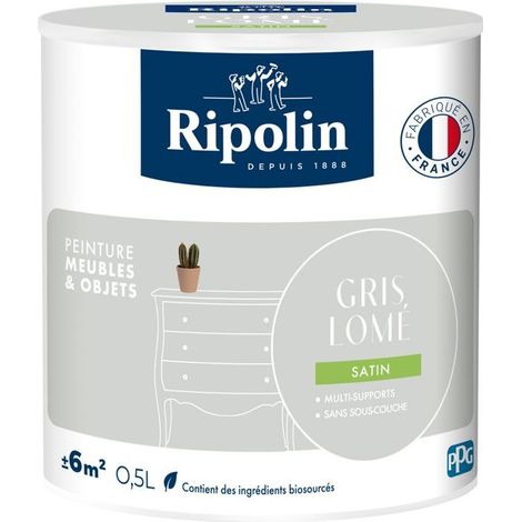 Möbel- und Objektfarbe - Grau Lomé - Satin - Ripolin - 0,5L