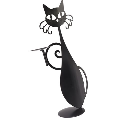 Porte-bougie décoratif chat durable support bougie design félin décoration intérieur mariage dîner fête service plat (1/5)