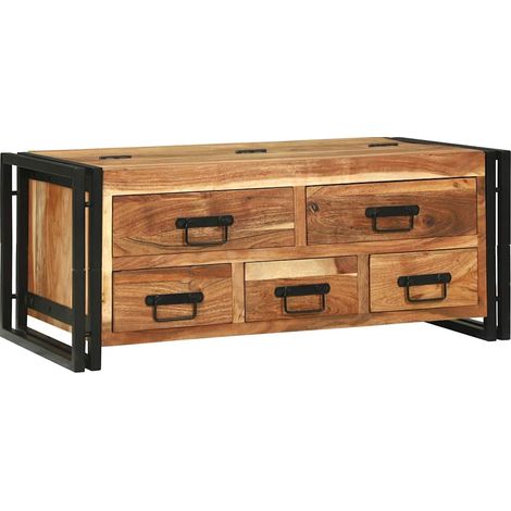 Maison Exclusive - Tavolino da salotto Marrone Legno di Acacia Massello (1/5)
