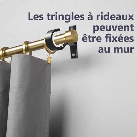 Supports Pour Tringles - Aluminium Noir - Diamètre 25 À 28 Mm - Pour Rideaux Bureau Chambre Salon - Lot De 4 (1/5)