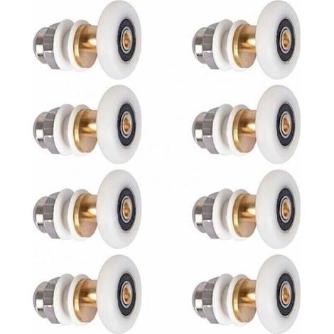 8 Pièces Roulette Porte Douche. Roulettes de Porte Coulissante Cabine de Douche Porte Poulies Roue de Rechange pour Rouleau avec Diamètre de Roues 25mm (1/5)