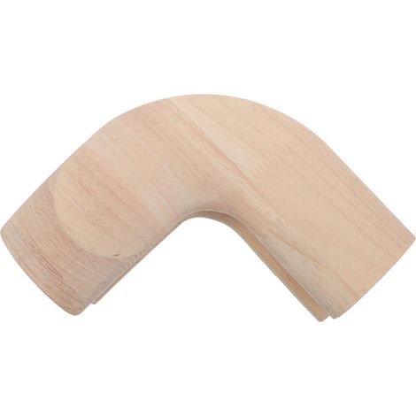 Raccord coudé pour main courante d'escalier, fixation d'angle pour garde-corps d'escalier (idéal pour la rénovation d'escalier à faire soi-même), fixation coudée pour main courante en bois d'hévéa (po (1/4)