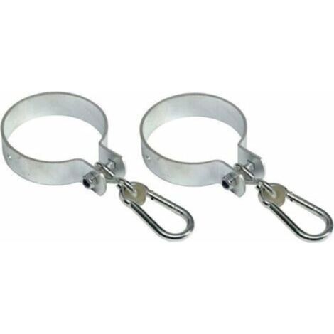 Lot de 2 crochets pivotants avec mousqueton pour poutres rondes Ø 10 cm (1/5)