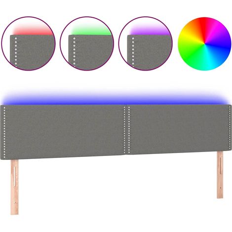 Maison Exclusive - Cabecero con LED de tela gris oscuro 180x5x78/ (1/5)