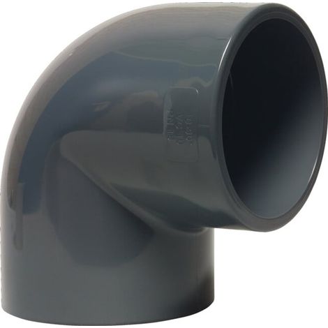 Mega Winkel 90° PVC-U 50 mm Klebemuffe 16 bar, grau (1/2)