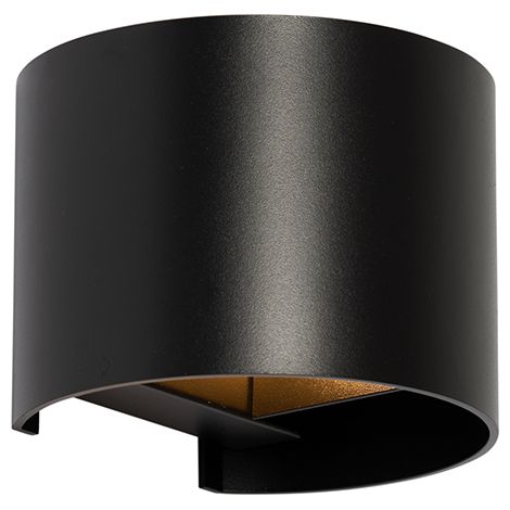 Moderne Wandleuchte Schwarz mit rundem Lichteffekt - Edwin