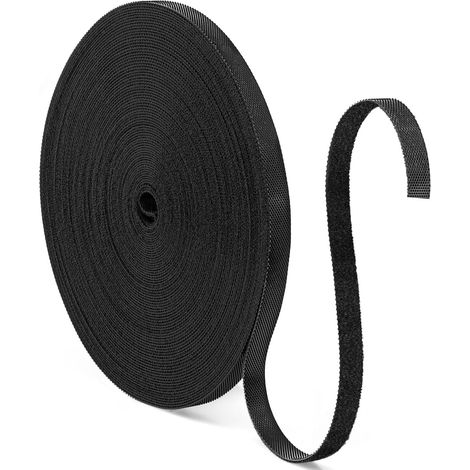 20Mx10MM Attache Cable Reutilisables Nylon,Rouleau Scratch Serre Cable Adhesif Puissant Noir,Sangle Scratch Pour Rangement Cable,Attache Cable Serre-câbles Electriques Pour à La Maison et Au Bureau (1/4)