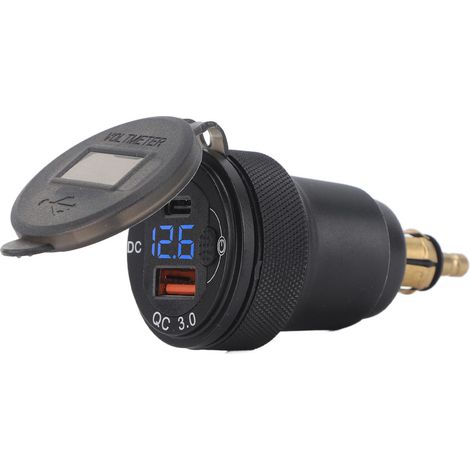 Chargeur de voiture USB QC3.0 PD à charge rapide, adaptateur secteur pour BMW Série 1, 2 et 3, DC12-24V, interface UE, bleu (1/5)