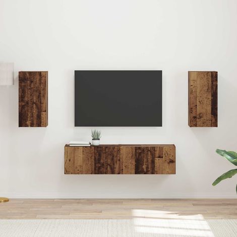 TV-Schrankset 4 pcs Altholz Holzwerkstoff