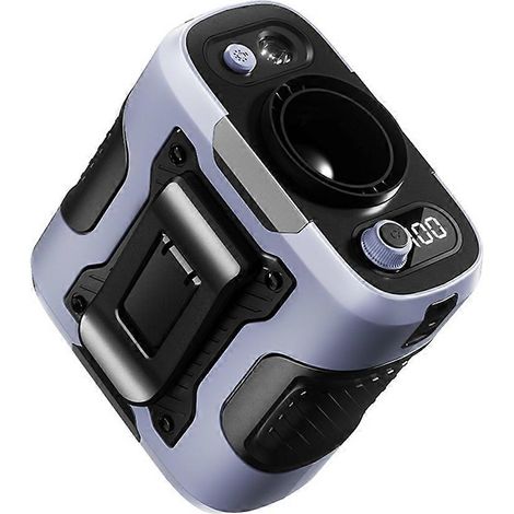 Ventilateur portable de taille rechargeable 6000 mAh avec pince pour le cou et la taille, ventilation puissante, batterie externe et éclairage pour le camping. (1/5)