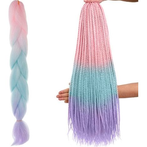 Synthetic hair ombre braids pink/ni/f W10341 (1/5)