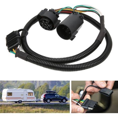 Cable de extensión para remolque de 3,6 m con conectores de 4 y 7 pines, lado del vehículo (1/5)