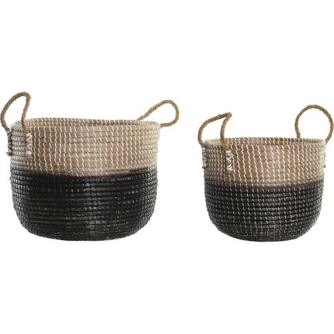 Wedded Basket Set 2 41x41x30 Natural Grasmaterial Mehrfarbige Farbfamilienkörbe und Kisten Details (1/3)