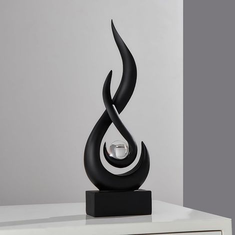 Décoration de flamme noire moderne, Statues minimalistes et sculptures abstraites pour le salon et le Bureau (1/5)