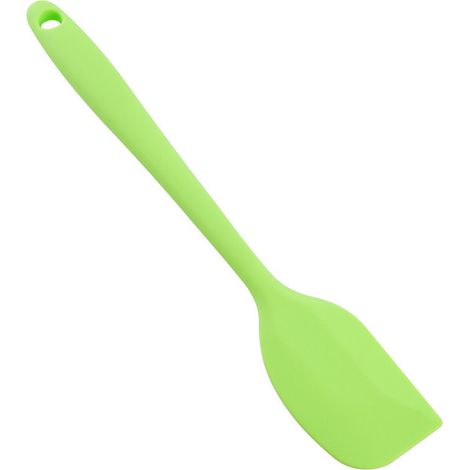 Spatule en silicone alimentaire, résistante aux hautes températures et antiadhésive, pour la cuisine et la pâtisserie (verte). (1/5)