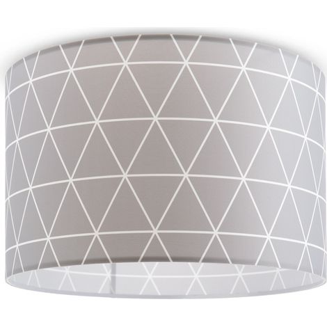 Paco Home Deckenlampe Pendelleuchte Wohnzimmer Schlafzimmer Hängelampe Skandi Rauten E27 Grau (Ø38cm), Deckenleuchte - Weiß