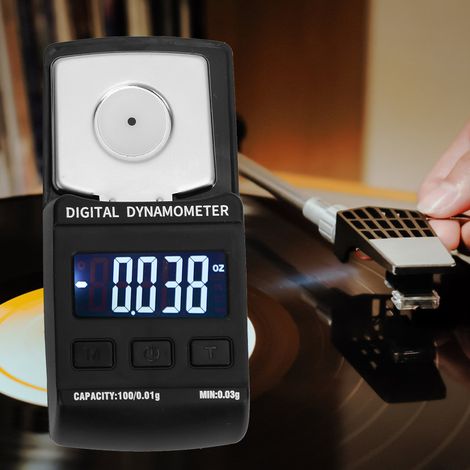 Digitales LCD-Display am Plattenteller und 100 g/0,01 g Nadeldruckmesser (1/5)