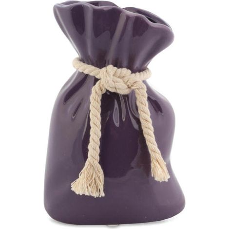 Vaso in ceramica viola con cordino e piedini antiscivolo (1/3)