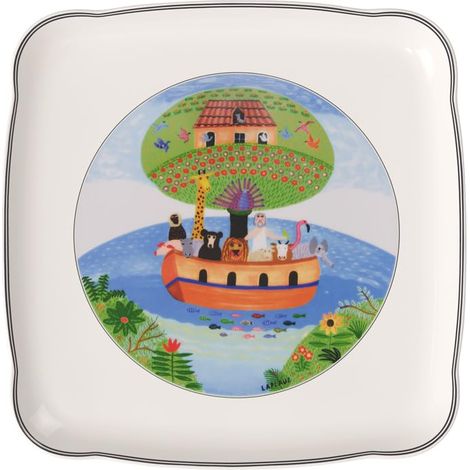 Plat de service, 30 cm, Porcelaine, Blanc/Multicolore