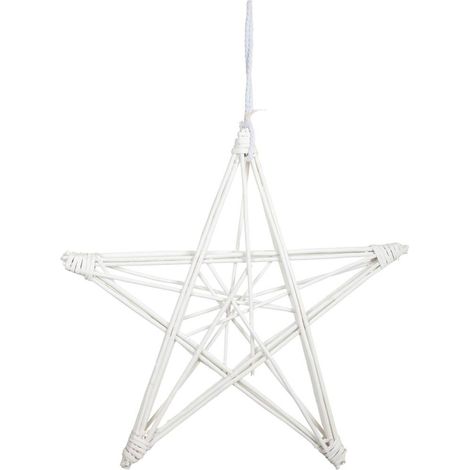 Estrella decoración de mimbre blanca 85x85x5 (1/4)