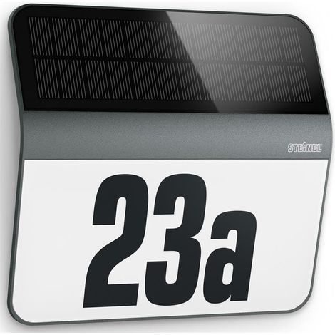 Steinel LED Solar Hausnummer Hausnummernleuchte Xsolar Hausnummer Edelstahl (1/5)