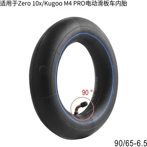 Chambres à air 11 pouces 90/65-6.5 résistantes à l'abrasion adaptées aux chambres à air à valve coudée à 90° pour trottinette Kugoo G-Booster. (1/5)