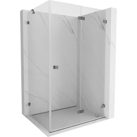 Mexen Lunar-F cabine de douche pliante droite 90 x 80 cm, transparent, acier noir - 836-090-080-95-00-P (1/5)