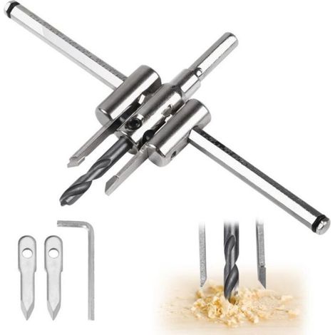 1 Scie cloche,réglable 40-200mm,alliage,double lame,perçage bois aluminium plâtre (1/3)