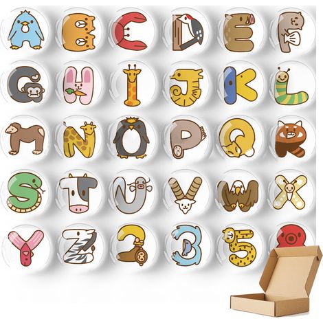 Magnets Animal - En Verre - Pour Tableau Magnétique Et Surface Métallique - 26 Pièces (1/5)