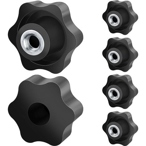 6 Pièces Ecrou à PoignéE En éToile M10 DiamèTre ExtéRieur 50mm Vis MoletéE Filetage Moleté Bouton De Serrage Pour Machines Et éQuipements, Meubles, Machines-Outils, Appareils De Fitne (1/5)