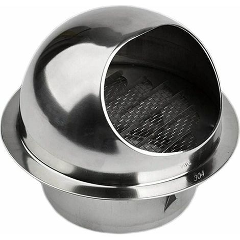 Grille d'Aération,6" Ventilation Hotte Murale Ronde, Bouche de Sortie Ventilation Grille en Acier Inoxydable 304 (ø150mm) (1/5)