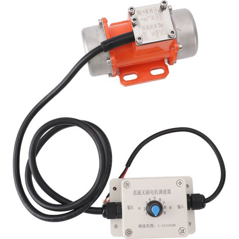 Moteur à Vibration à Béton Brushless 24V DC IP65 avec Régulateur de Vitesse - Alliage d'Aluminium, 20W, pour Table Vibrante et Compacteur
