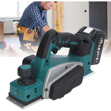 Raboteuse électrique sans fil 18 V 12 000 tr/min, outil de coupe du bois portatif sans fil avec clé, compatible avec les batteries Makita 18 V BL1815, BL1820, BL1530, BL1840, BL1850, BL1860 (1/5)