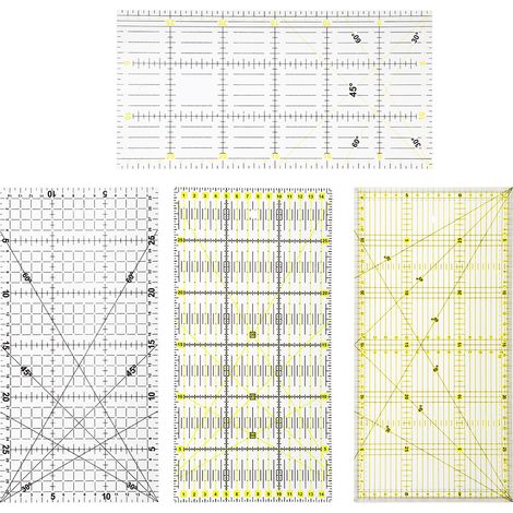 4 Règles de Couture et Patchwork 15x30cm avec Grille pour DIY et Mesures Précises (1/5)