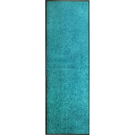 Paillasson lavable 60 x 180 cm polyamide turquoise PVC antidérapant DEC040614 (1/5)