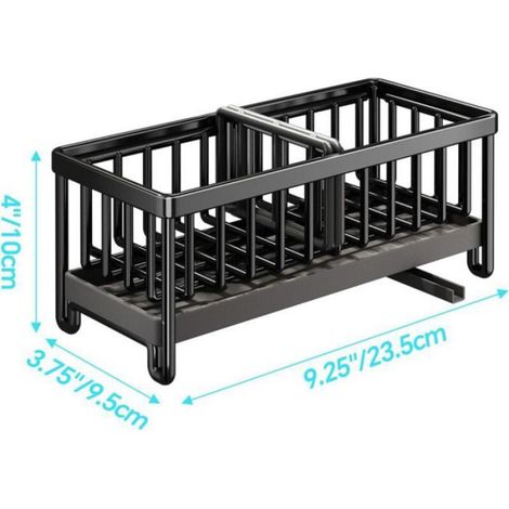 Organisateur Evier Cuisine, Porte Eponge Rangement En Acier Avec Bac De Vidange Automatique, Porte Eponge Evier Cuisine Pour (1/5)