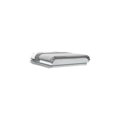 Cadre de lit avec lumières LED blanc 120x190 bois ingénierie (1/5)