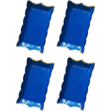 plateaux de service jetables en papier pour sushis et desserts de restaurant-Dark Blue (1/5)