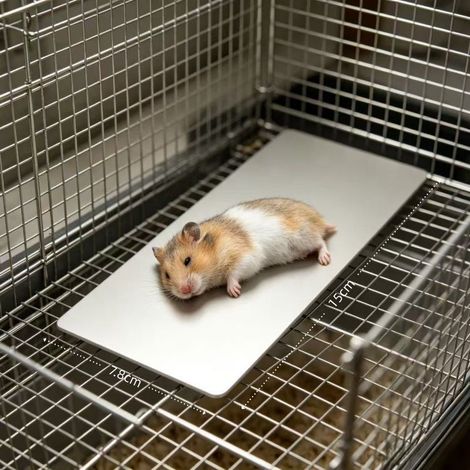 Aluminium-Kühlmatte für Hamster, rechteckiges Eisbett für Nagetiere, Sommerkühldecke für Haustiere - x