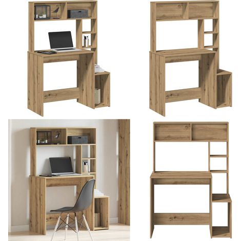 vidaXL Schreibtisch mit Regal Artisan-Eiche 100x45x140cm Holzwerkstoff (1/5)