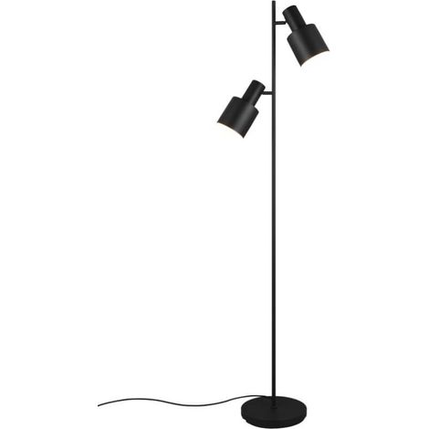 TRIO LEUCHTEN LAMPADAIRE AGUDO 419400232, NOIR MÉTAL MAT/BEIGE/CAFÉ, EXCL. 3X E27 (1/2)